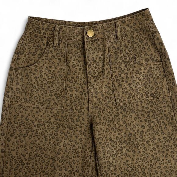 Altar'd State Nash Cheetah Animal Print Wide Leg Pants S Boho High Waist - Picture 5 of 9